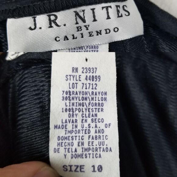 JR Nites By Caliendo Y2K 90s Flowy Sheer Velvet Pattern Party Prom Pants Size 10 - Picture 16 of 16